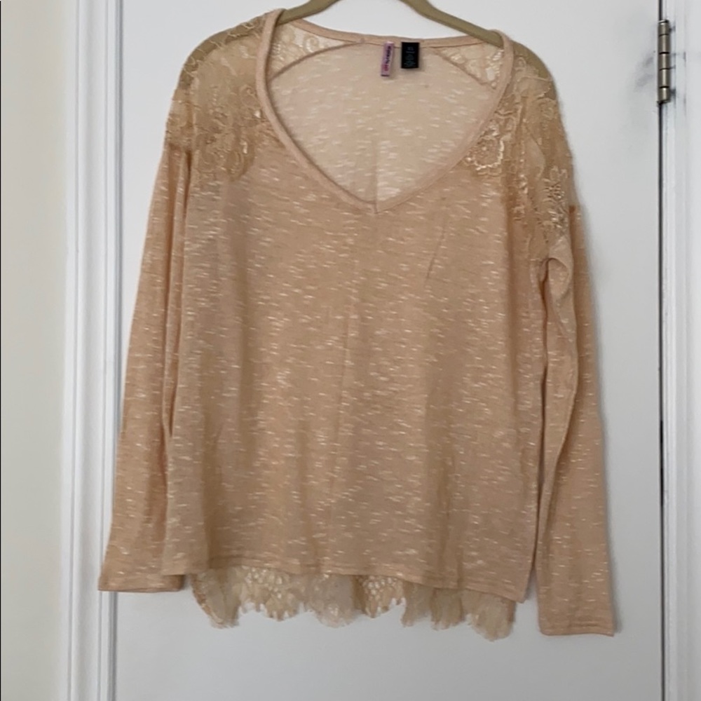 Peach Lace Sweater